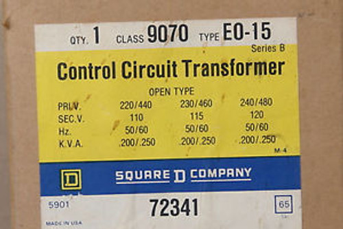 Square D Class 9070  Type EO15  Control Transformer