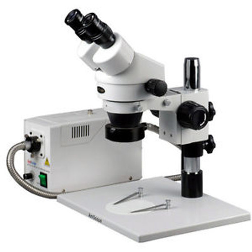3.5X-90X Inspection Zoom Microscope with Fiber Optic Ring Illuminator