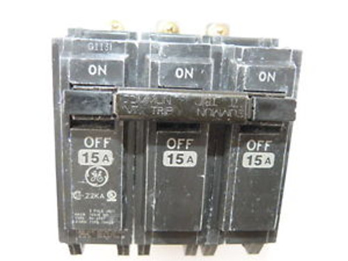 New GEneral Electric GE THHQB32015 3p 15a 240v Breaker 1-Year Warranty