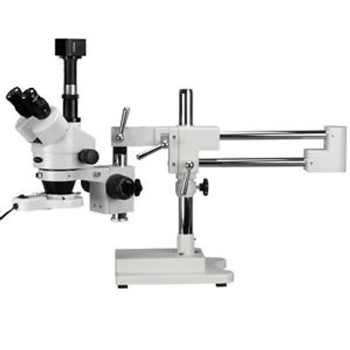 3.5X-90X Simul-Focal Boom Microscope + Fluorescent Light + 5MP Camera