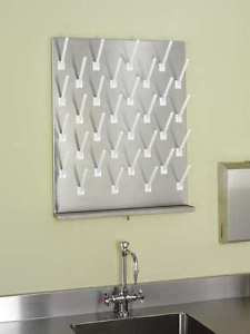V2430 Pegboard Rack, 32 Slots, 30in.x24in., SS