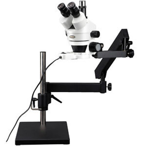 7X-90X Articulating Trinocular Zoom Microscope with Ring Light