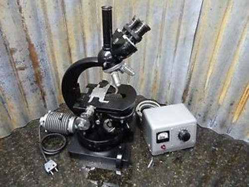 Vintage Carl Zeiss Trinocular Microscope w/3 Objectives & Wild Transformer