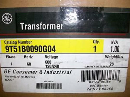 GE DRY TYPE CONTROL TRANSFORMER #9T51B0090G04 - New