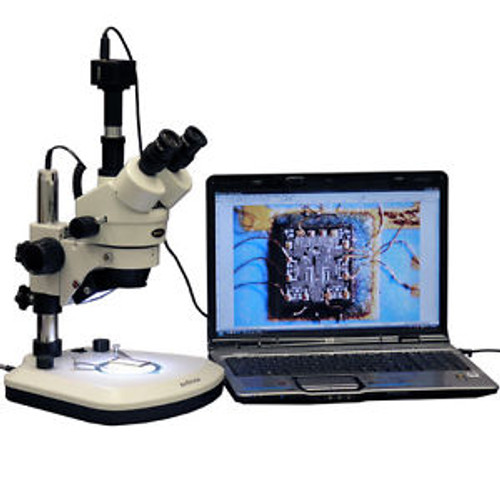 3.5X-90X LED Low Heat Zoom Stereo Microscope + 8MP Digital Camera