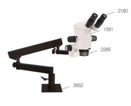 SM Precision Stereo Zoom Binocular Microscope with Clamp Flexible Arm Stand