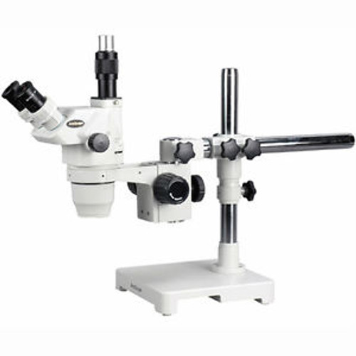 3.35X-90X Ultimate Trinocular Zoom Microscope on Single-Arm Boom Stand