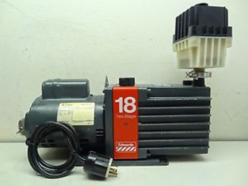 Edwards 18 E2M-18 Rotary Vane Two-Stage Mechanical Vacuum Pump w/ Oil Mist Filt.