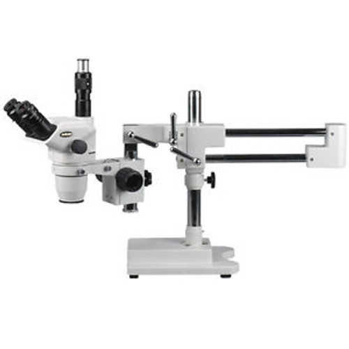 3.35X-90X Trinocular Boom Stereo Microscope w/ Focusable Eyepieces