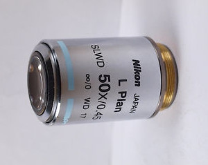 Nikon L Plan SLWD 50x EPI Objective for L & LV Series Industrial Microscope