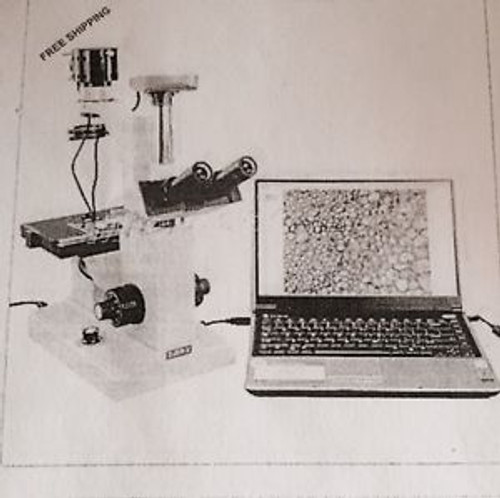 TRINOCULAR INVERTED BIOLOGICAL COMPOUND MICROSCOPE 50X-1000X+9MP DIGITAL CAMERA