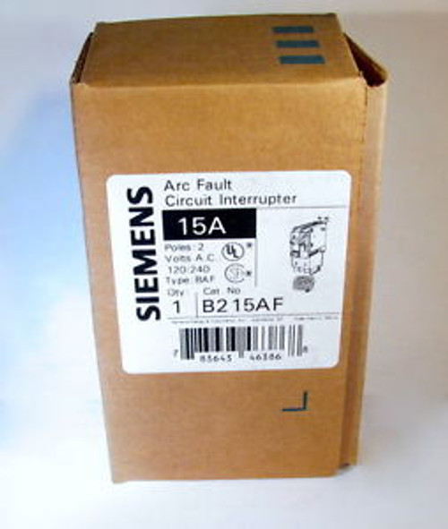 New IN BOX - Siemens / ITE B215AF  Arc Fault  Circuit Breaker -