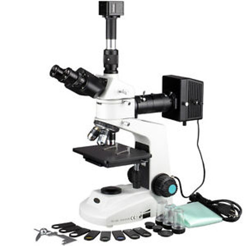 50X-500X Metallurgical Microscope w Polarizing Features + 8MP Camera