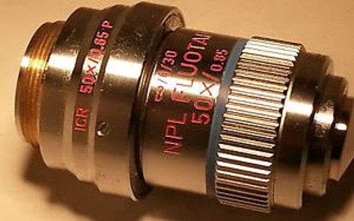 Leitz NPL Fluotar 50x /0.85 with 50x/0.85 ICR DIC Prism POL Microscope Objective