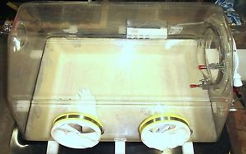 Plas Labs 818-GB basic glove box acrylic w/ gloves used works