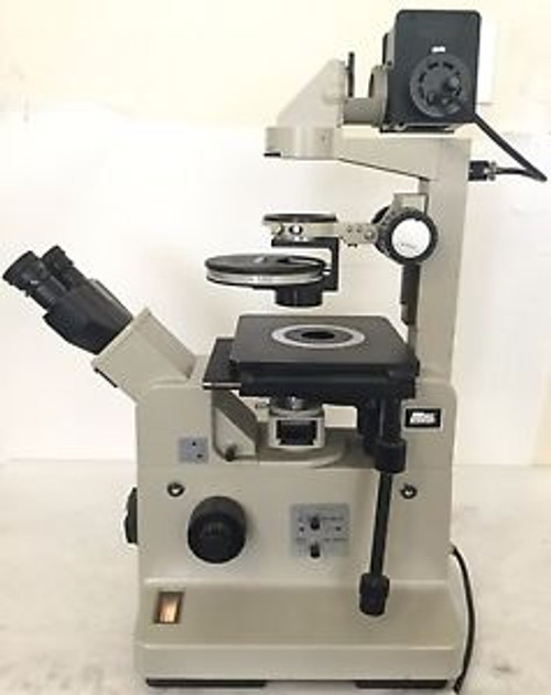 Nikon Diaphot Phase Contrast Inverted Microscope w/ Light Source Lab Microscope