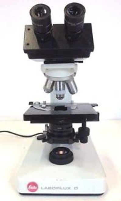 Leitz Laborlux D Lab Laboratory Binocular Microscope w/ Light & 4 Objective