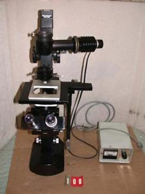 Wild Heerbrugg M40 microscope stage Fluotar objective & power supply