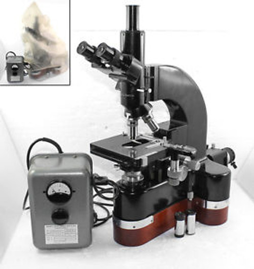 Leitz Wetzlar Trinocular Ortholux  Microscope with Quadruple Turret