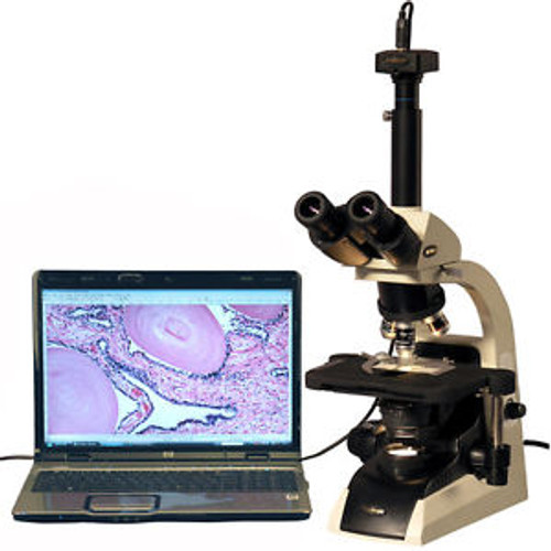 40X-2500X Infinity Plan Trinocular Biological Microscope with 3MP Digital Camera