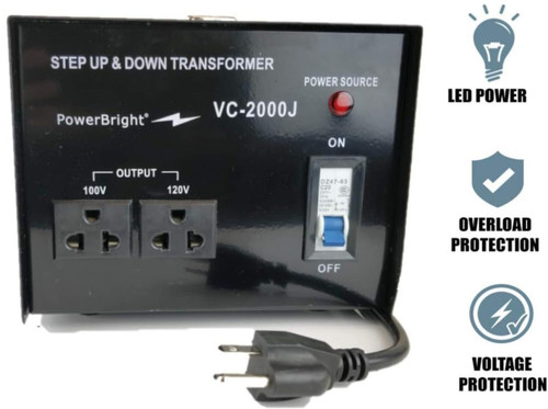 PowerBright VC2000J 2000W Step Up and Step Down Japan Voltage Transformer
