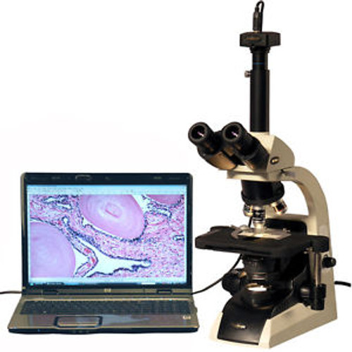 40X-2500X Infinity Plan Trinocular Biological Microscope with 5MP Digital Camera