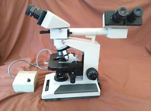 Olympus BH-2 BHTU Dualhead teaching Microscope 3 objective Pointer & Pwr supply
