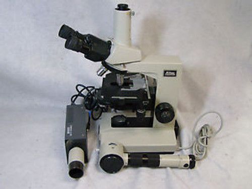 Nikon Labophot Microscope w/ 3 Objectives, Hitachi HV-62U CCTV Camera,1.25 Arm