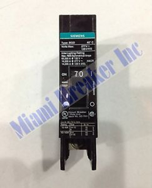 BQD170 Siemens Circuit Breaker 1 Pole 70 Amp 277V (New)