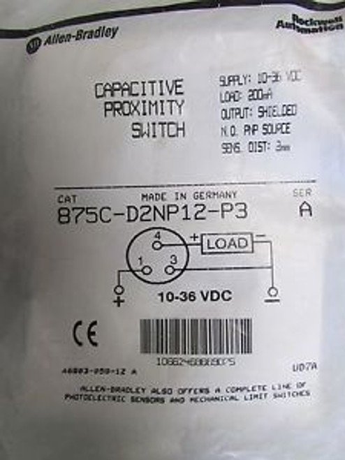 Allen Bradley 875C D2Np12 P3 Capacitive Proximity Switch