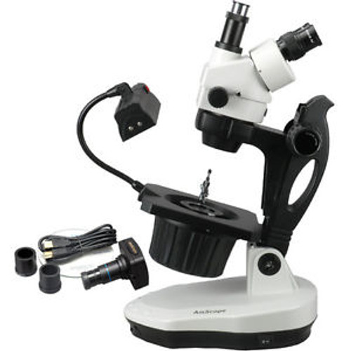 AmScope GM400TZ-8M 3.5X-90X Advanced Jewel Gem Microscope + 8MP Camera