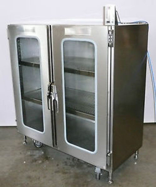 Stainless Steel Dry Box Desiccator with Tempered Glass Doors, 2 Shelves, #38992