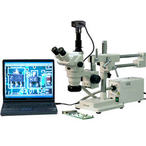 2x-225x Trinocular Boom Stand Stereo Zoom Microscope + 16MP Camera