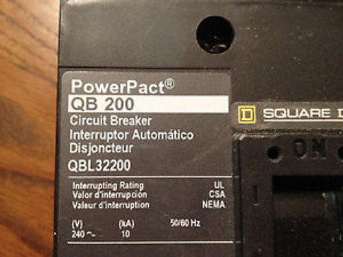Square D 200 Amp Qb 200 / Qbl 32200 Power Pact Circuit Breaker