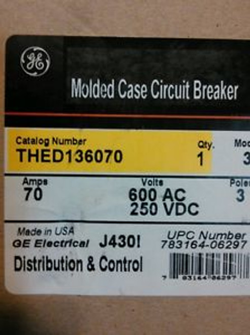 Ge Thed136070 Circuit Breaker