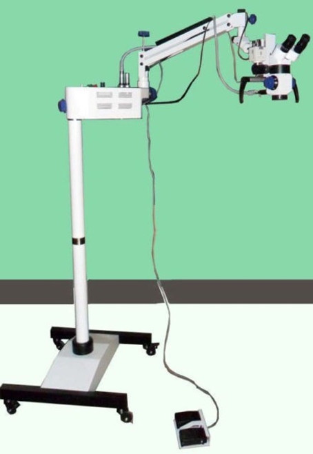 Dental Microscope on Stand with Fiber Optic Illumination