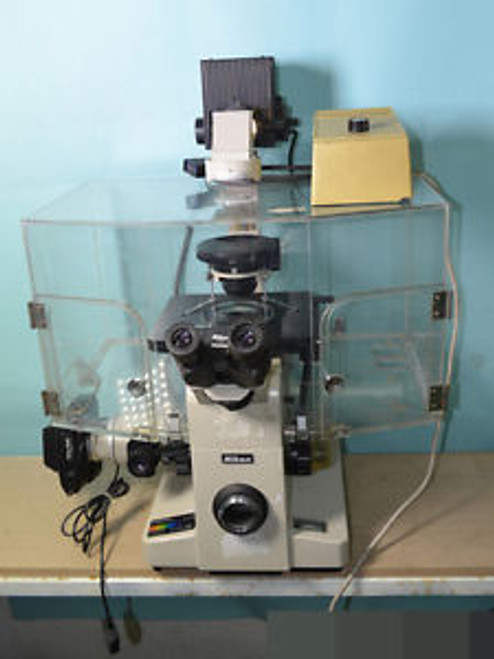 Nikon Diaphot Microscope with INCUBATOR and Photo Camera attachment