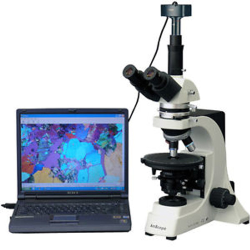 AmScope PZ300TB-MT 40X-1200X Infinity Polarizing Microscope + 1.3MP Camera