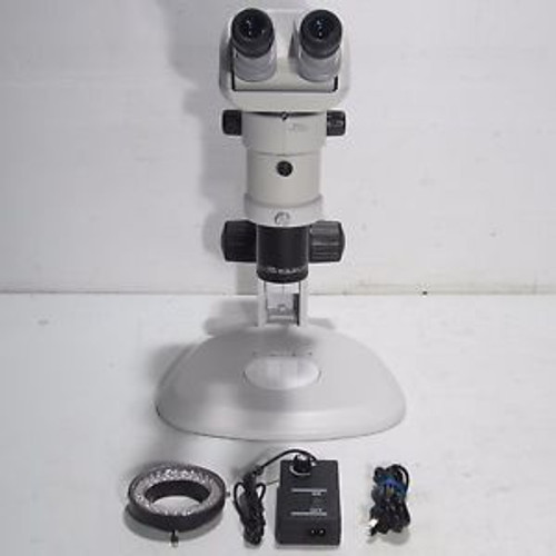 NIKON SMZ 800 STEREO ZOOM MICROSCOPE W/ ERGO HEAD, PLAN APO 0.5X & LIGHT/STAND