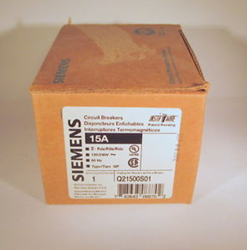 New In Box - Siemens Q21500S01  120V Shunt Trip Circuit Breaker -