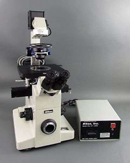 Nikon Diaphot Phase Fluorescent Inverted Microscope w/ Power Supply & Objectives