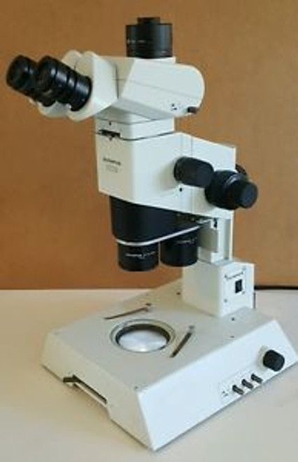 Olympus Microscope SZX9 with 2 Objectives, Illuminated Base and Trinocular Head