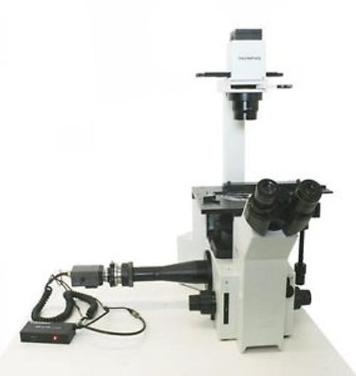 Olympus IX50 Inverted Phase Contrast Microscope, 3 Objectives Video Package IX50