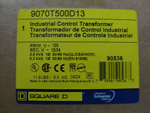 Square D 9070T500D13 Transformer 500Va New