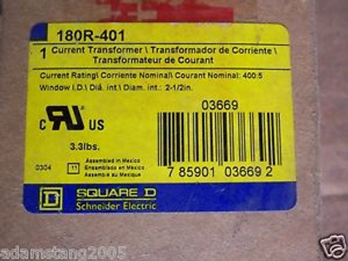 Square D Current Transformer 180R-401 Current Rating 400:5