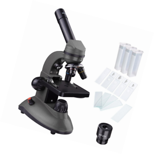 AW 40X-1000X Student Biological Science Cordless Microscope Dual Light Glass Len