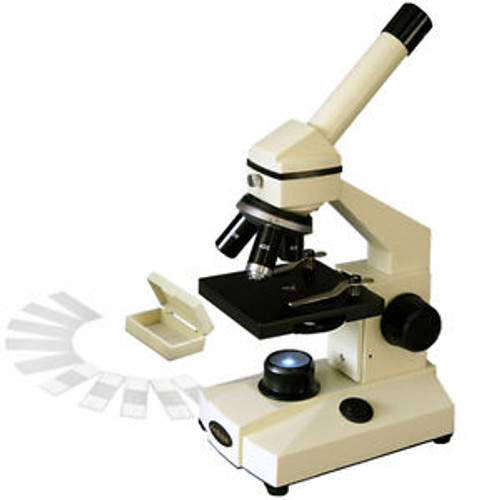 AmScope M100A-PB10 40x-640x Students Biological Microscope + Slide Set