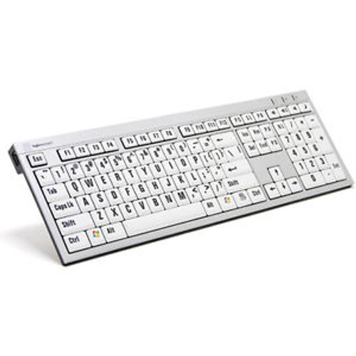 Logickeyboard Large Print Black On White Keyboard