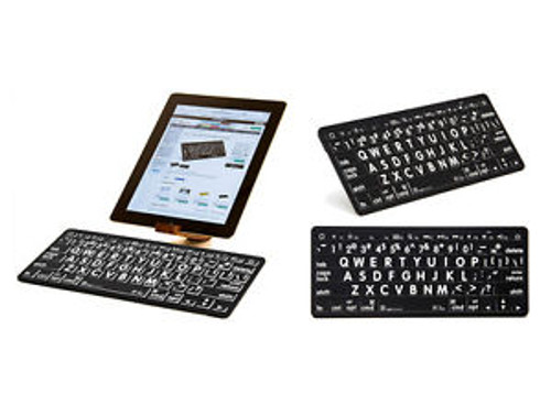 Large Print Black Keys With White Print - Bluetooth Mini Keyboard For Ipads