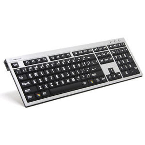 Logickeyboard Large Print White On Black Keyboard